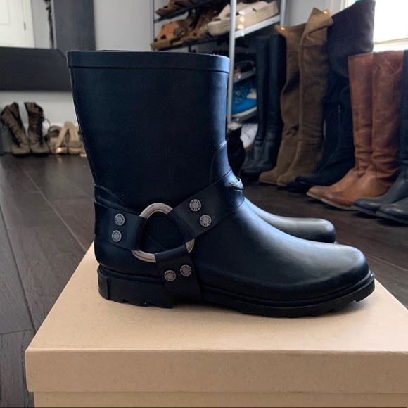 Zadig & Voltaire Rubber Biker Boots Black Sz 38 - Picture 3 of 6